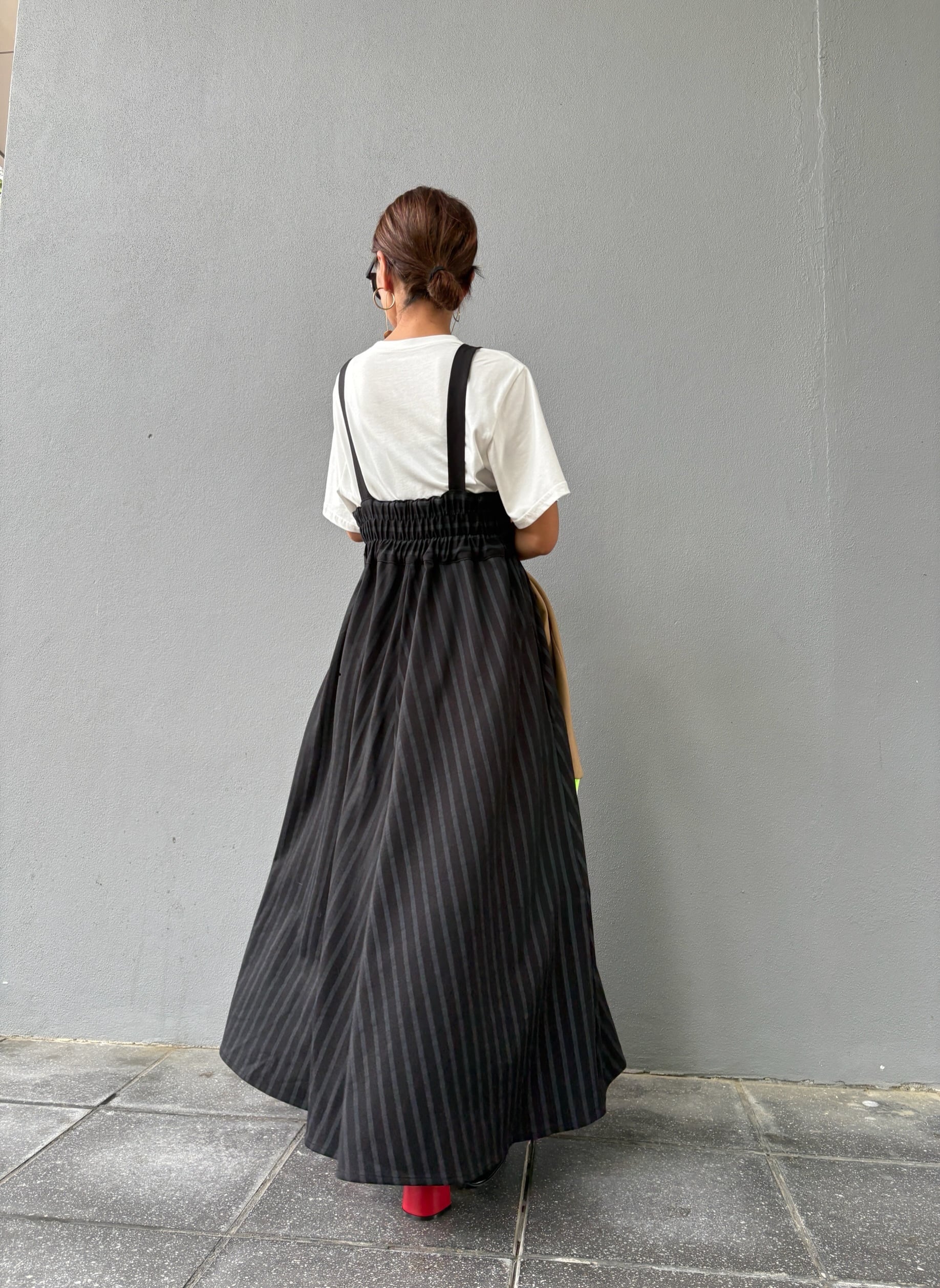 MARIA25AW Pinstripe Jumper skirt | MARIA