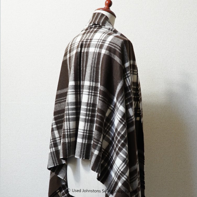 国内正規品・新品】ジョンストンズカシミヤ大判ストール Brown & White