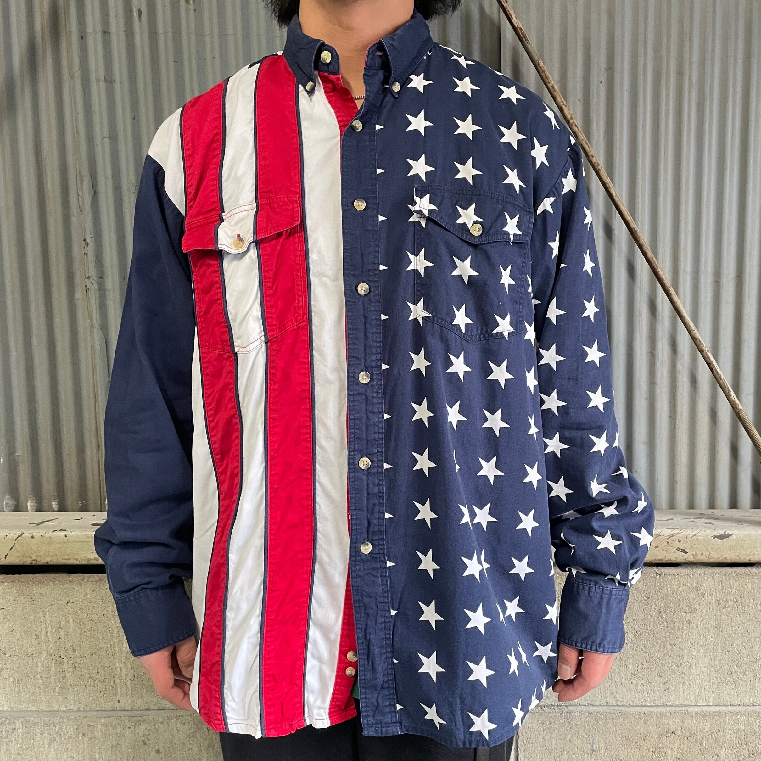 NAVY FLAG Lサイズ 花柄 総柄 ヴィンテージ 長袖シャツ