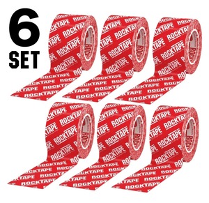 6巻set-ロックテープ-スタンダード-レッドロゴ / ROCKTAPE 5cm*5m  standard  RED/White Logo