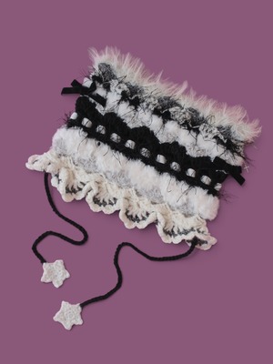 GHOST knit cap(white×black)