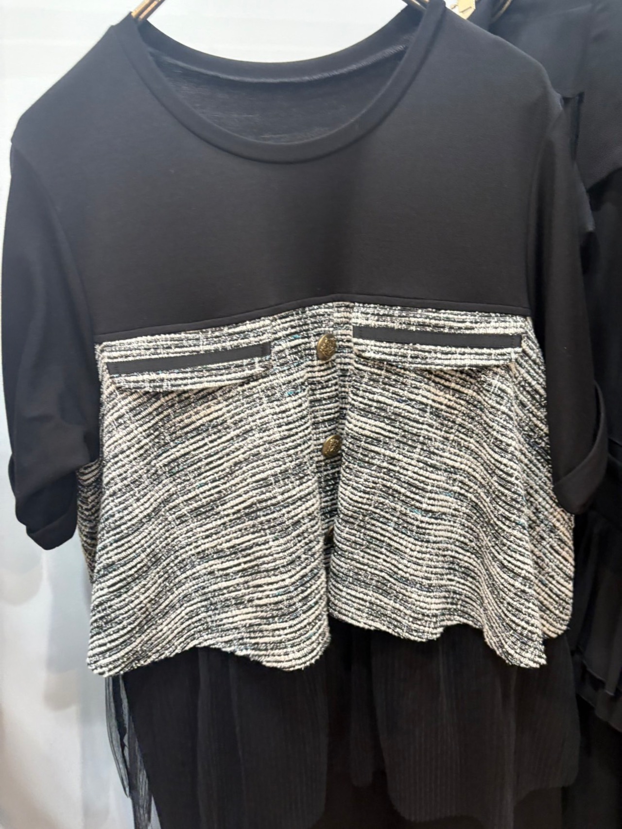 GALENA　ツイードコンビカットワンピース　70060-7106