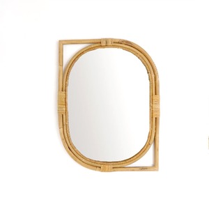 Rattan leaf mirror