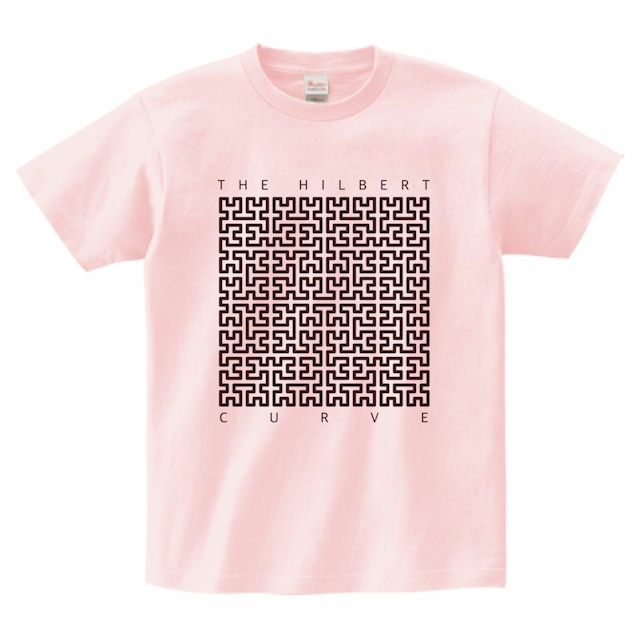 ヒルベルト曲線Tシャツ_ライトピンク/The Hilbert Curve T (Light Pink)