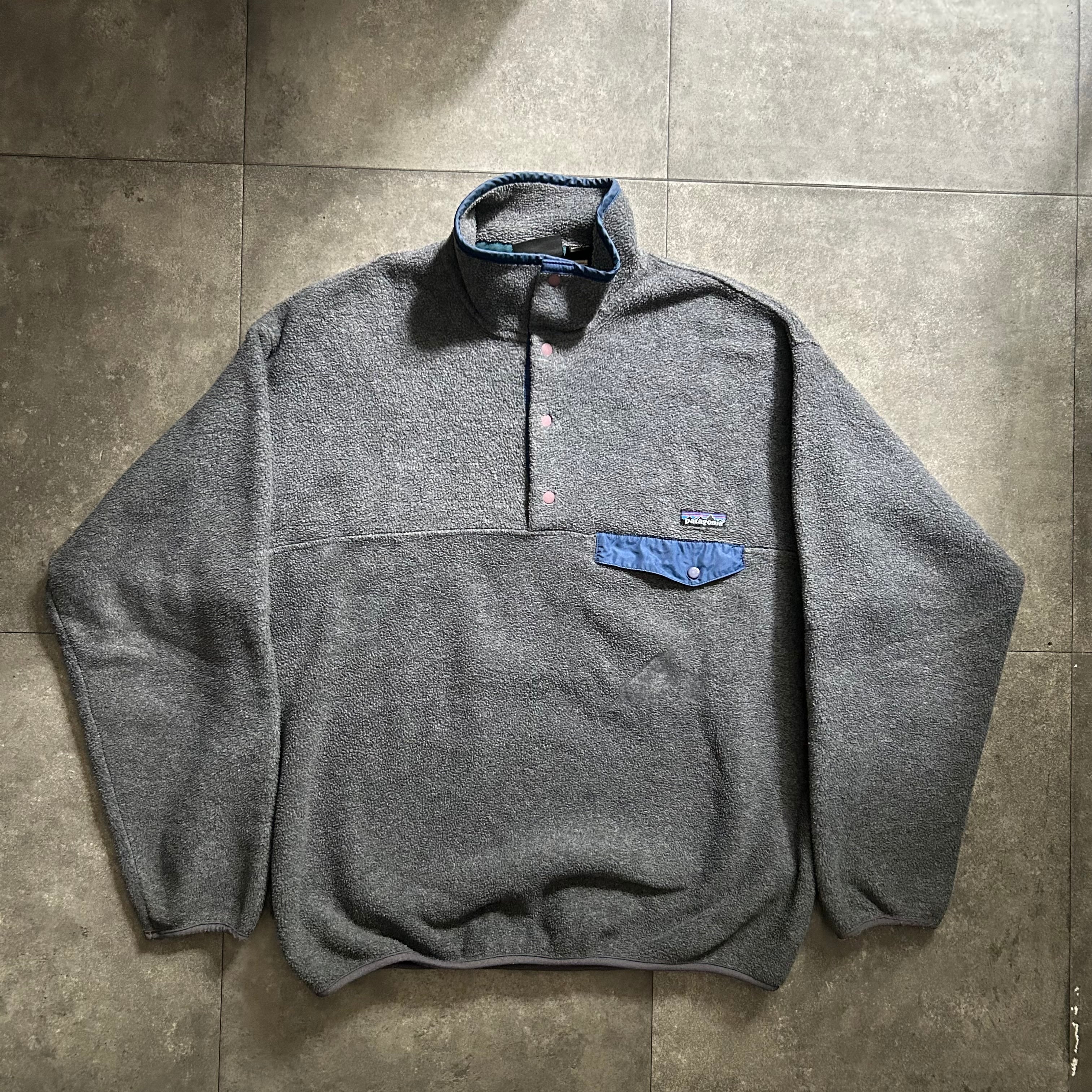 レア品　patagonia　パタゴニア　グリセード　スナップT　フリース　プルオーバー　エメラルドグリーン　ヴィンテージ　USA製　Sサイズ パタゴニア リバーシブルスナップT S ブラック ブラウン グリセード
