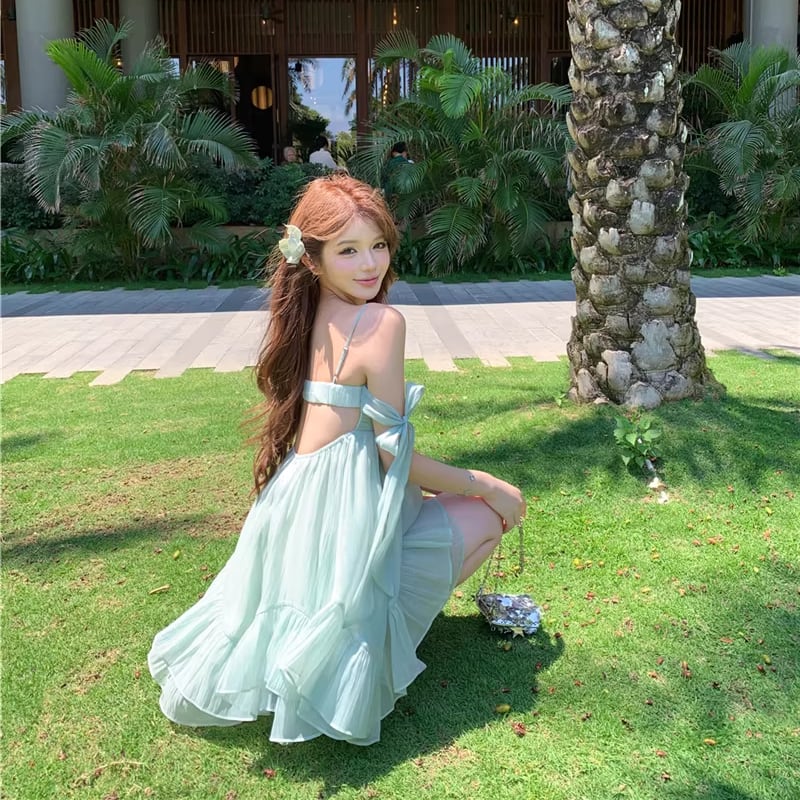 【dress】バックオーポンキャミワンピース Q8448