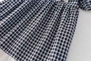 夏スクール風チェックワンピース