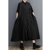 サイドフリンジ ルーズ シャツワンピース  30026