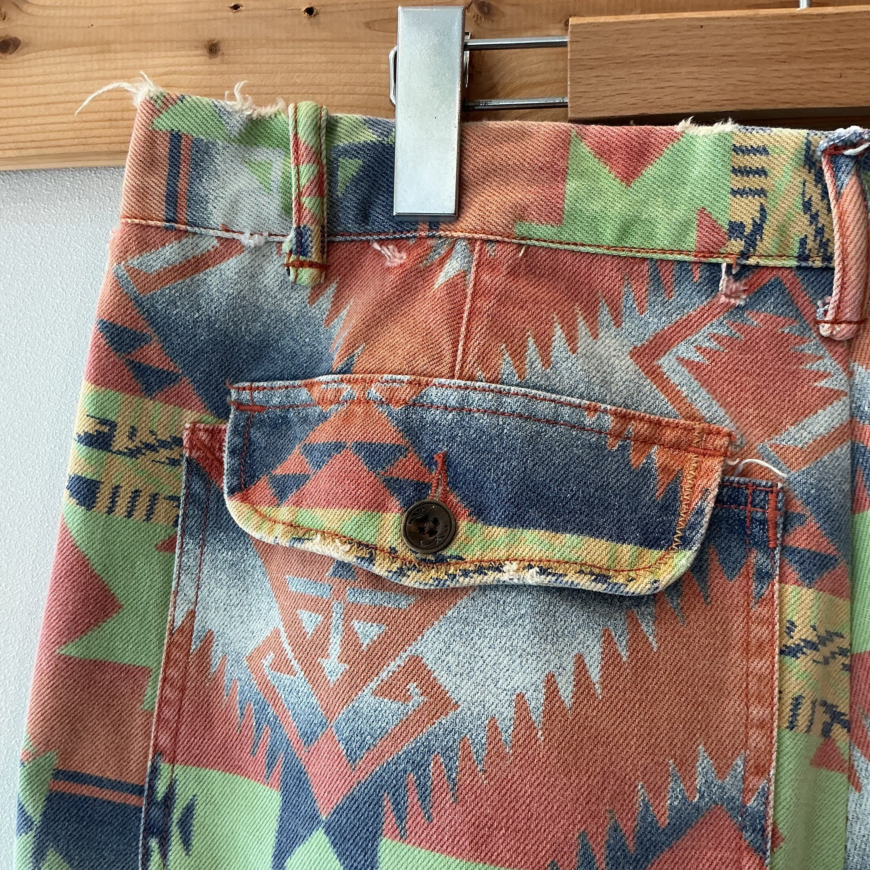 ラルフローレン　ネイティブ柄　ショートパンツ　ハーフパンツ　スウェット　レア Remodel】Polo Ralph Lauren ネイティブ柄 ショートパンツ メンズW42