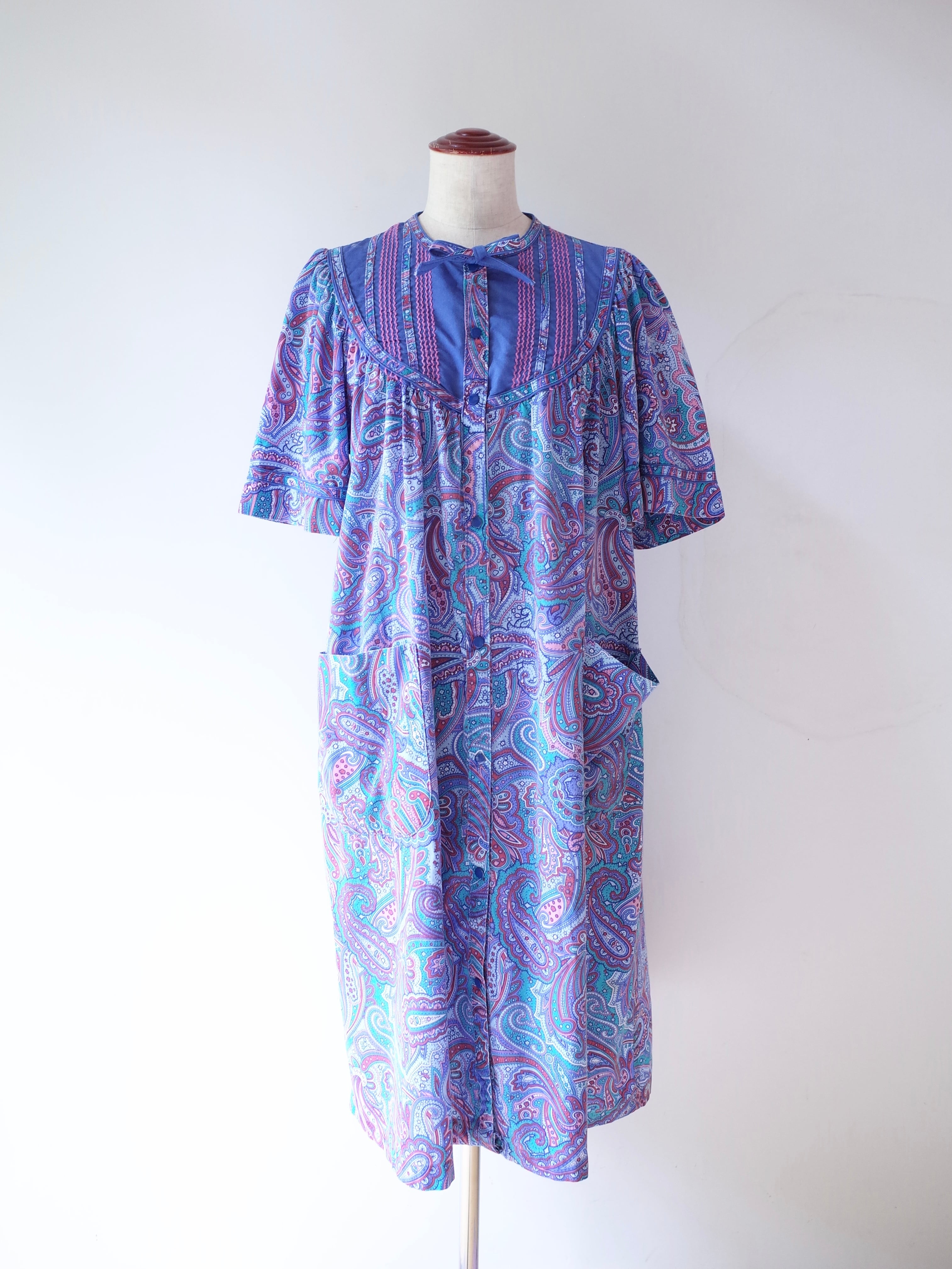 70-80s Paisley Print Dress
