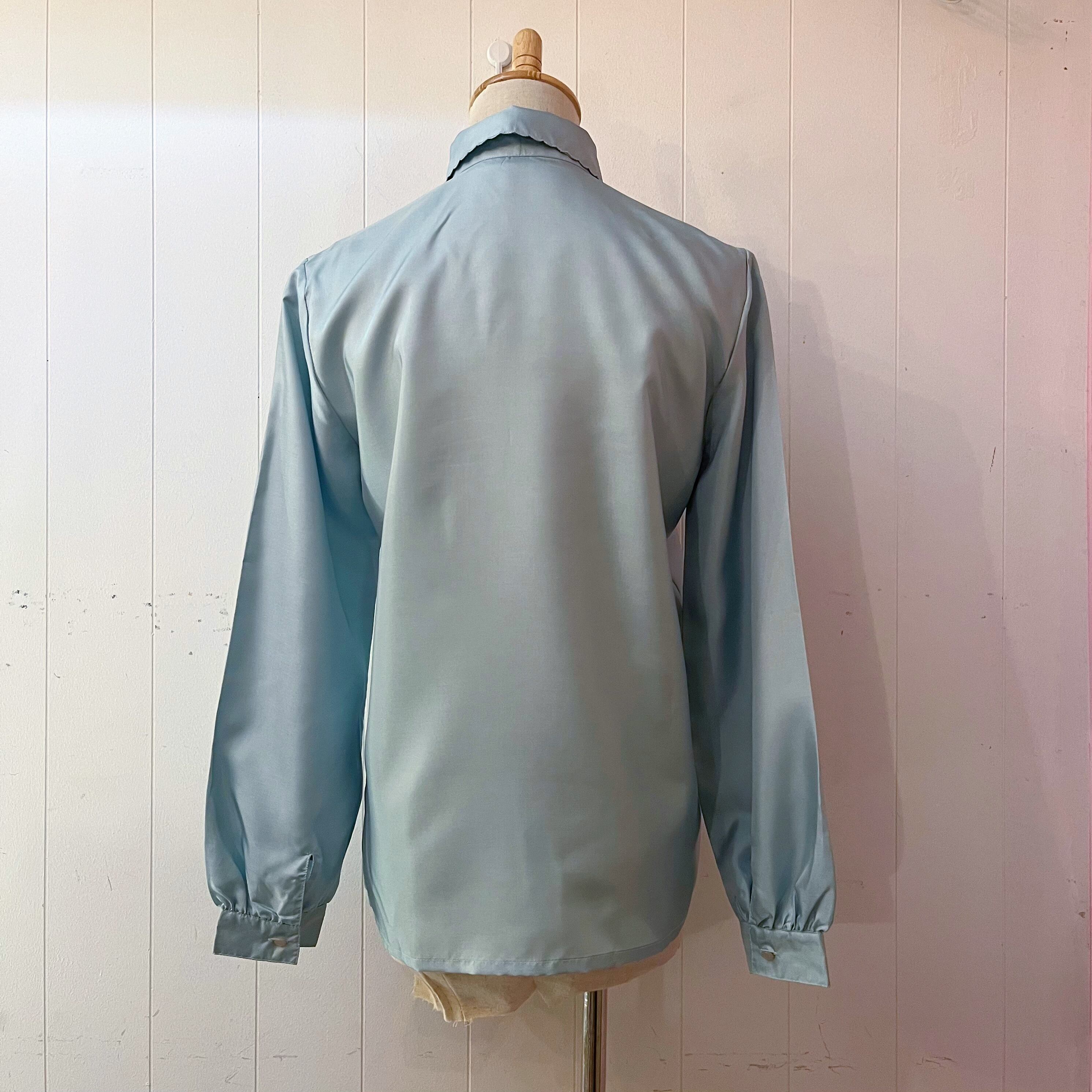 mint green embroidery blouse