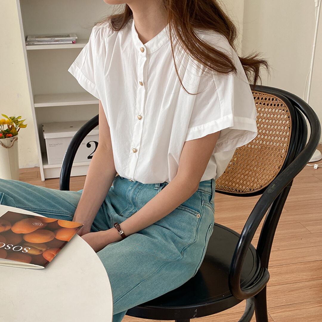 vanilla sea salt design loose fitting short sleeved shirt