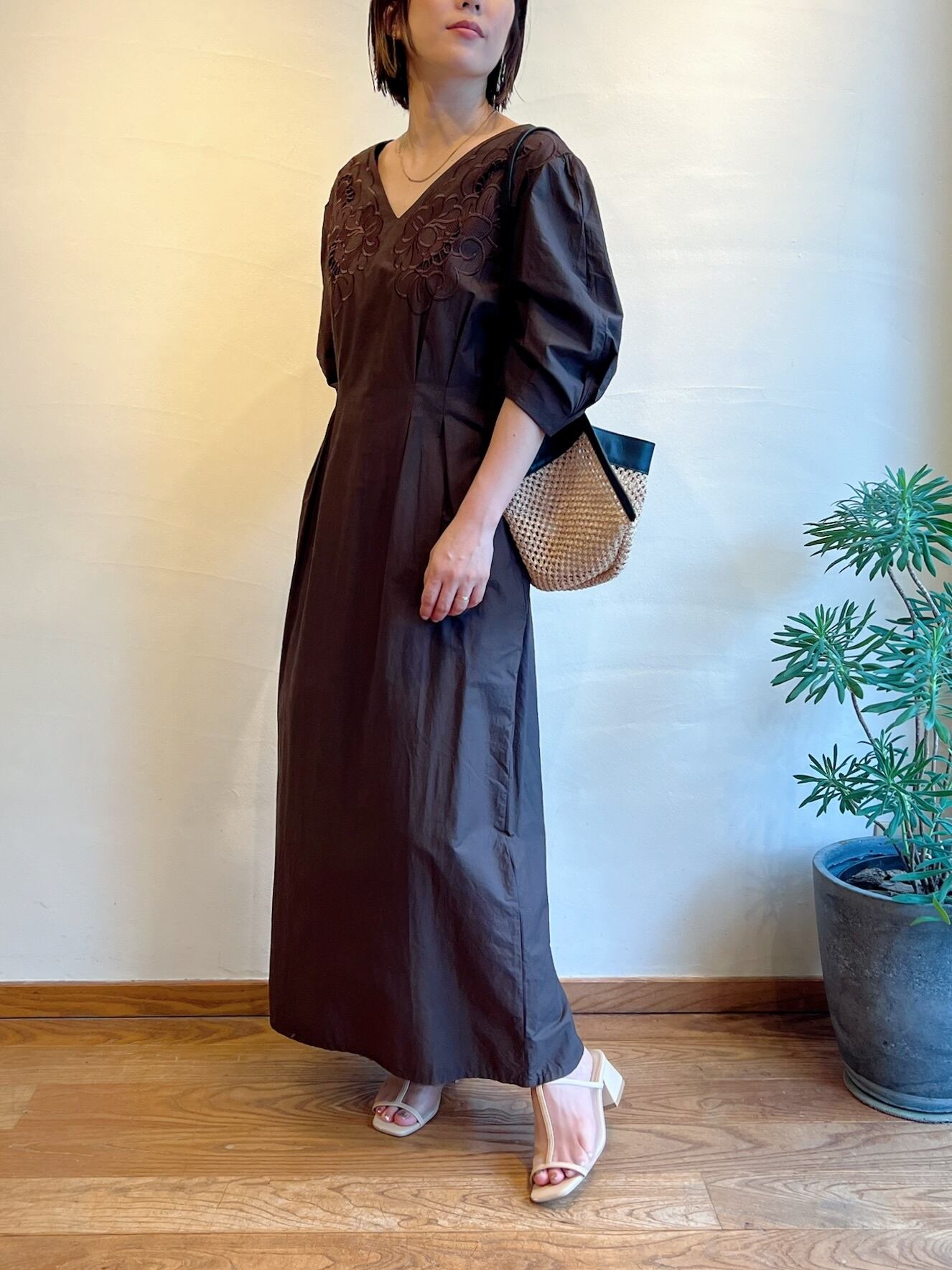 ne Quittez pas コットンポプリン ウエーブタック ドレス NE QUITTEZ PAS! ワンピース 「別注」ne Quittez pas / コットン