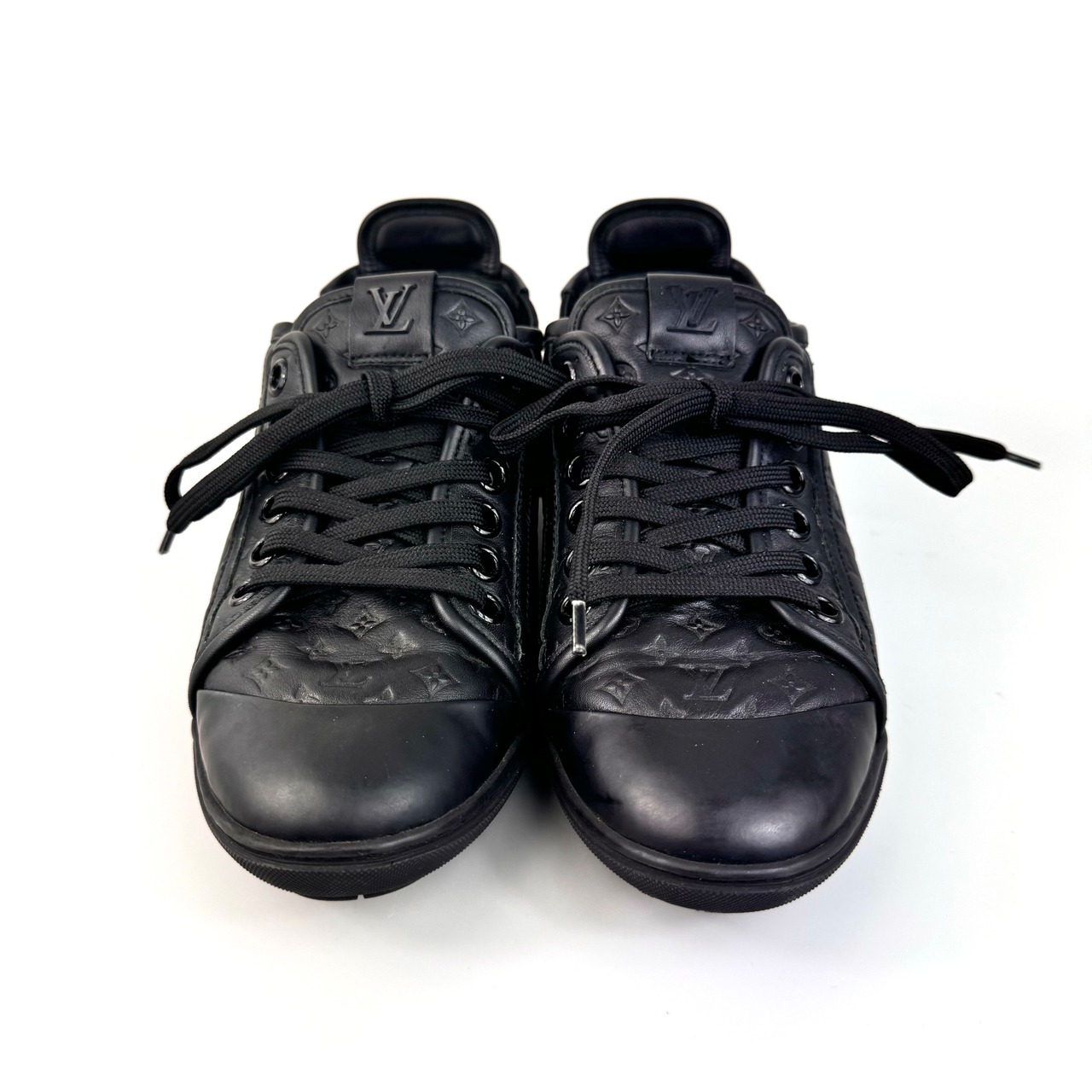 美品】ルイヴィトン スニーカー モノグラム レザー サイドゴア 黒 25cm  