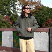 INTERIM(インテリム)LVMH社からピックしたイギリス製のメランジウールフェルト⽣地を使用したハリントンジャケット