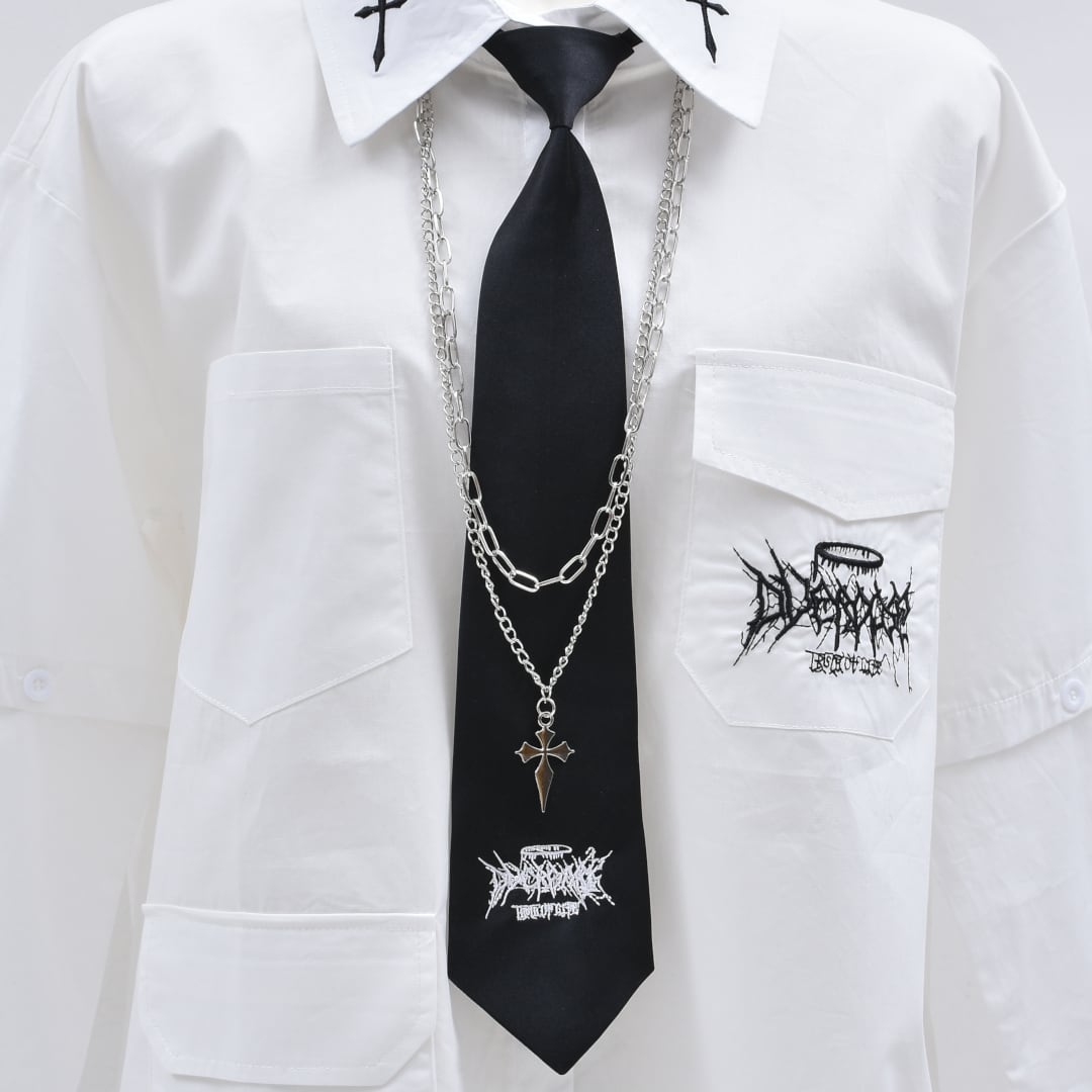 1/30新着】2点セット☆ネクタイ×ネックレスセット(サブカルロゴ刺繍