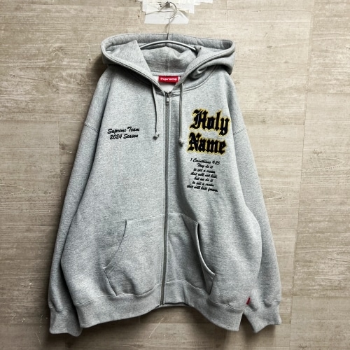 SUPREME シュプリーム Salvation Zip Up Hooded Sweatshirt フーディー グレー sizeL 【中目黒B04】