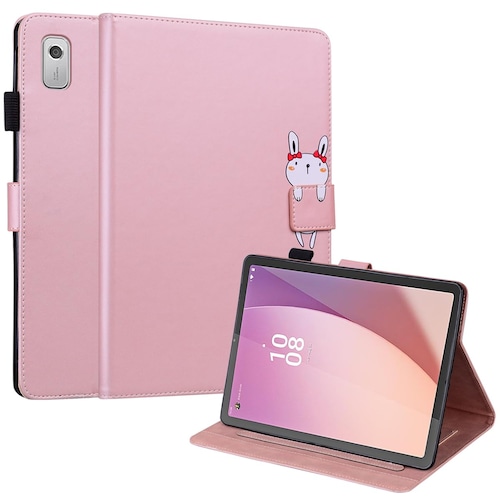 TEDTIKJT Lenovo Tab M9 ケース Lenovo Tab B9 ケース 手帳型【全5色】 レノボ Tab M9 カバー 2022 2023 ケース スムーズなPU レザー 財布型 TB-310FU ケース 耐衝撃 内蔵マグネット スタンド 漫画の人形 Lenovo Tab M9/ Lenovo Tab B9 9.0インチ 対応(ピンク)