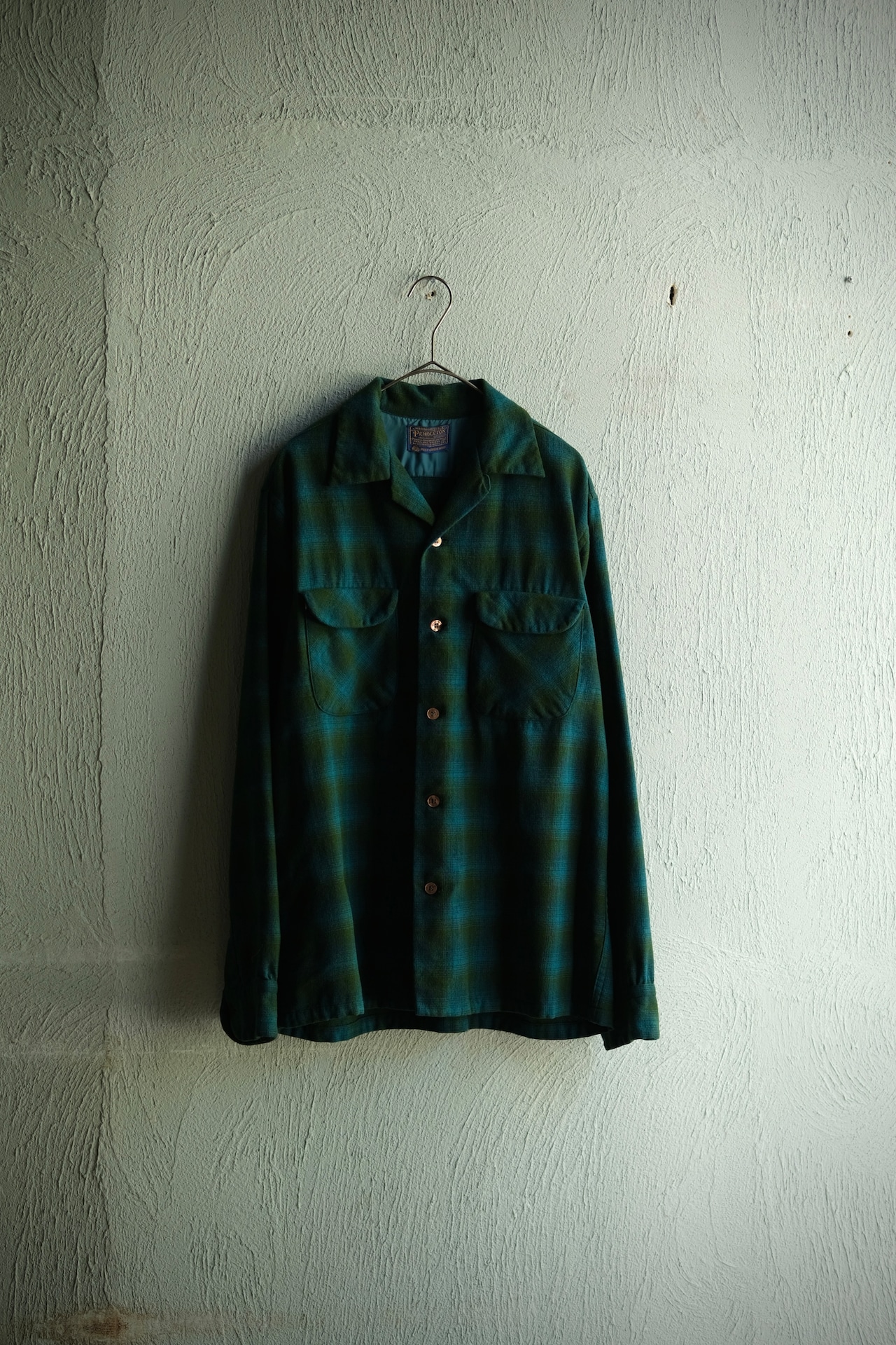 Utah/70's "PENDLETON" ombre check shirt