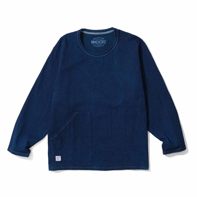 MACKERZ 11oz Big Pocket T-Shirt 長袖 (藍染)