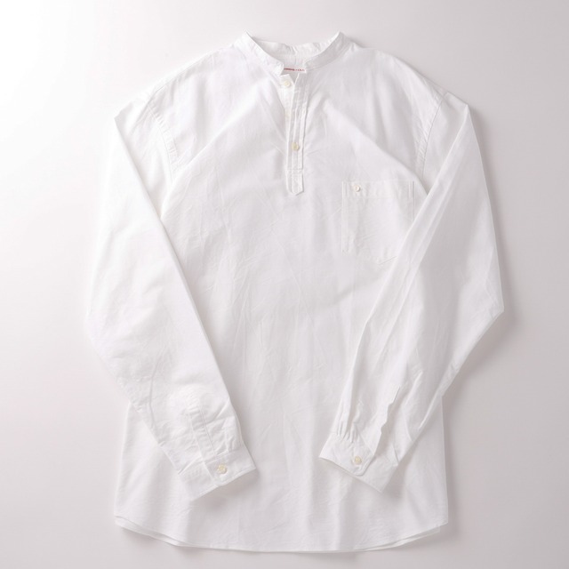 【新品】SUNSHINE＋CLOUD MINTENS限定品  OXFORD SHIRTS BIG SIZE  NEW STANDA ／ サンシャインクラウド 別注品 ニュースタンダ  プルオーバー スタンドカラー  オックスフォードシャツ ビッグサイズ ホワイト サイズ４（XL）日本製