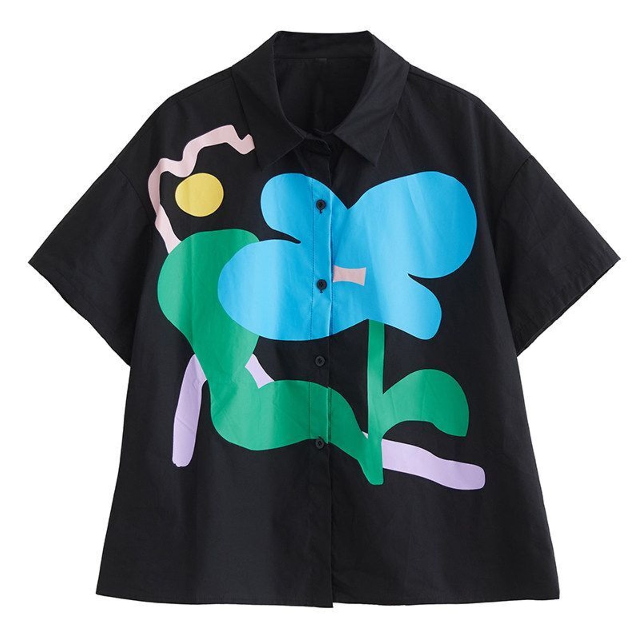 アートプリント オーバーサイズ シャツ  30007