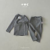 韓国子供服 / LALALAND / 26Autumn / ベベ ストライプ もちもちTシャツ / 秋服 / ベビー *6M~18M*
