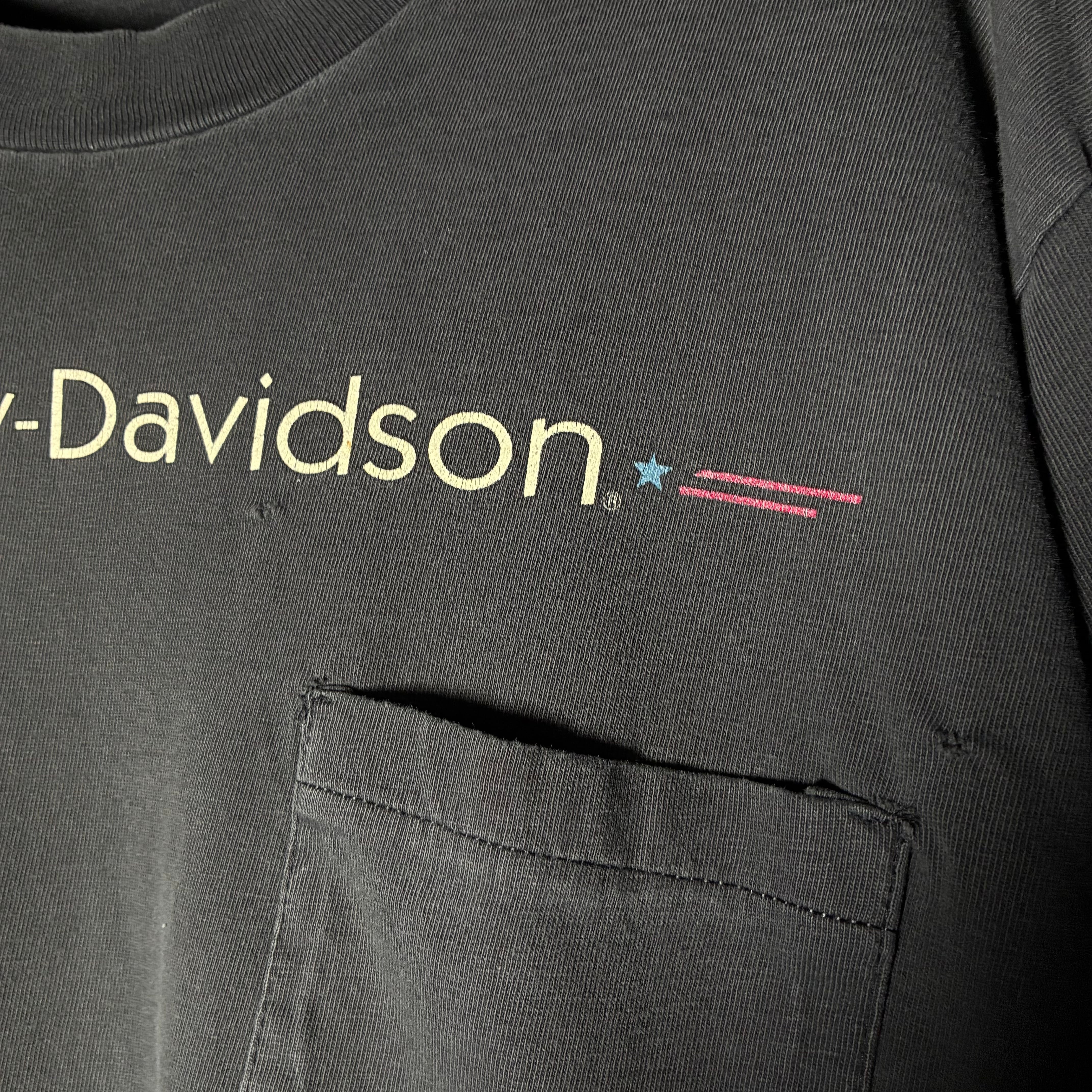 90s USA】Harley-Davidson Vintage Pocket Tee ハーレーダビッドソン