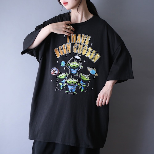 "リトル・グリーン・メン"  good printed XXXL over silhouette h/s te