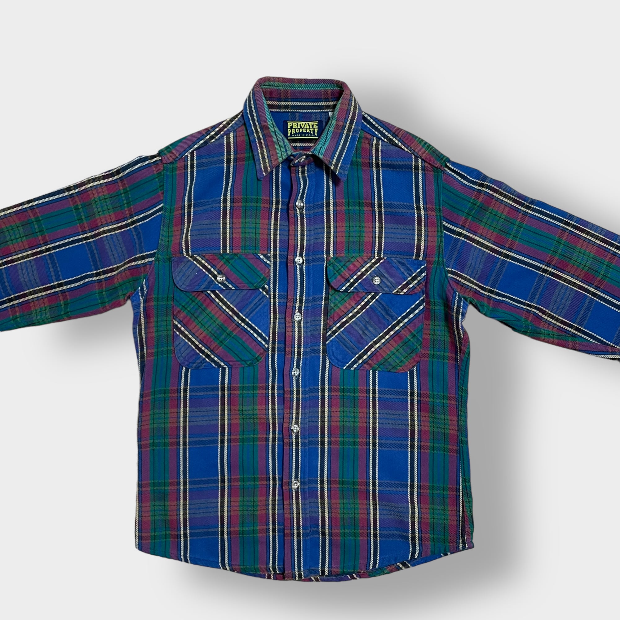 Private Property 80s USA製 チェック ネルシャツ 80s USA製 PRIVATE PROPERTY ネルシャツ L コットン - メルカリ