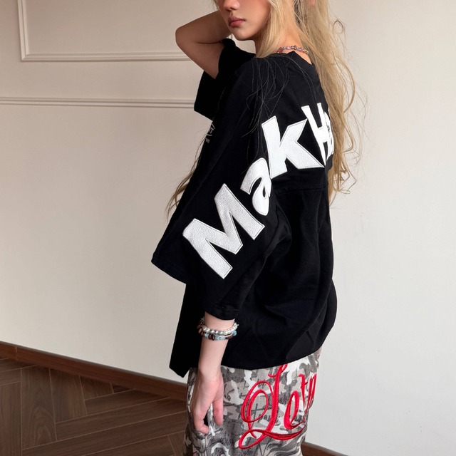 back logo color-block short-sleeved tee　バックロゴ切り替え半袖ティー　J1810