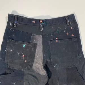 12623 リメイクデニム 再構築 ブラック ペインターパンツ W32