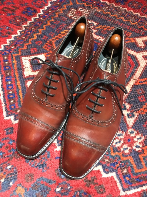 ◎.WILD SMITH LEATHER QUARTER BLOGUE SHOES MADE IN ENGLAND/ワイルドスミスレザークォーターブローグシューズ（パンチドキャップトゥ）2000000031248