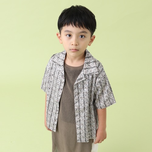 オープンカラーワイドシャツ【Kids XS-M (90-130)】【5122033A】