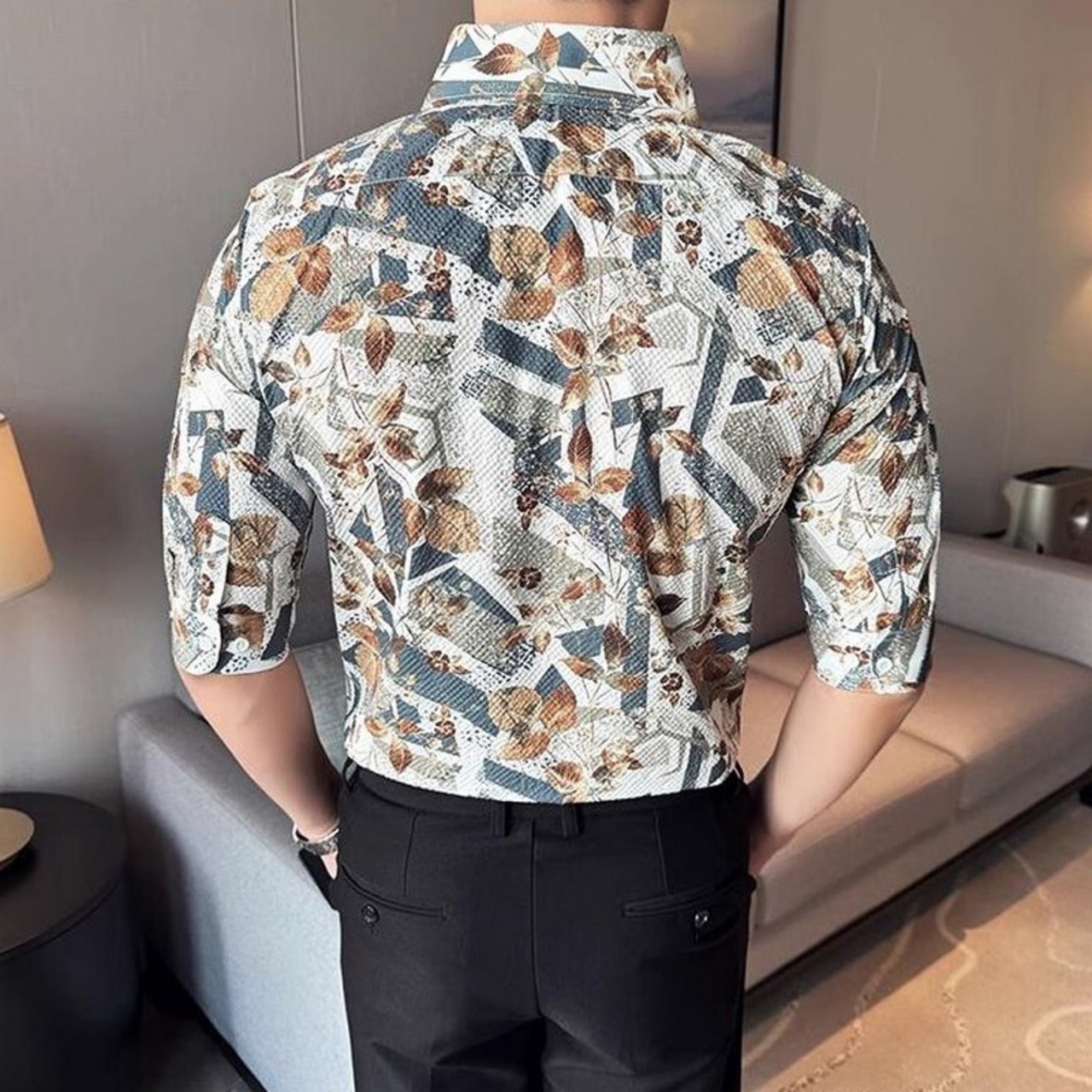 british style 3/4 sleeve shirt tops 00310