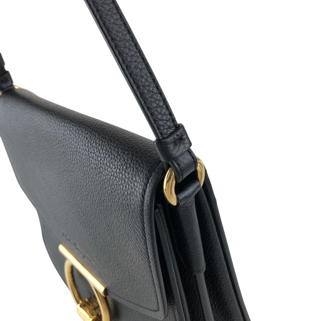 Salvatore Ferragamo サルヴァトーレ フェラガモ ショルダーバッグ ブラック ガンチーニ レザー vintage ヴィンテージ オールド 3fyg65