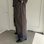 【受注予約:10月上旬入荷予定】裾レースタックワイドPT/チャコールブラウン