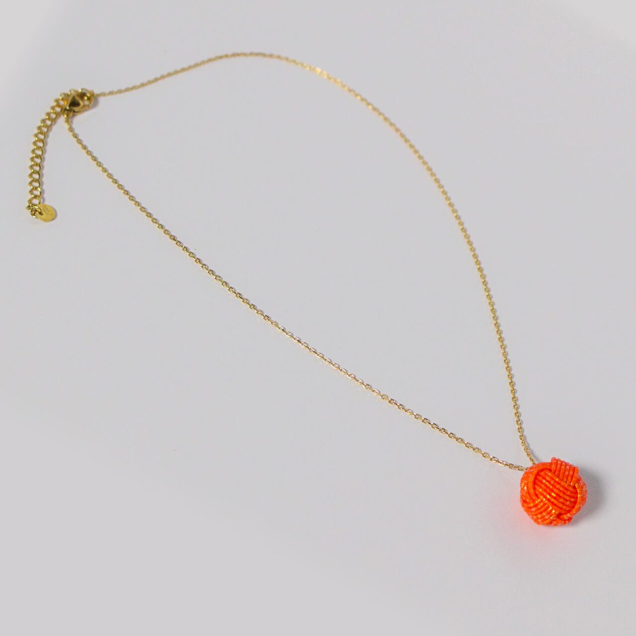 水引パール ネックレス オレンジ サージカルステンレス | 紙単衣