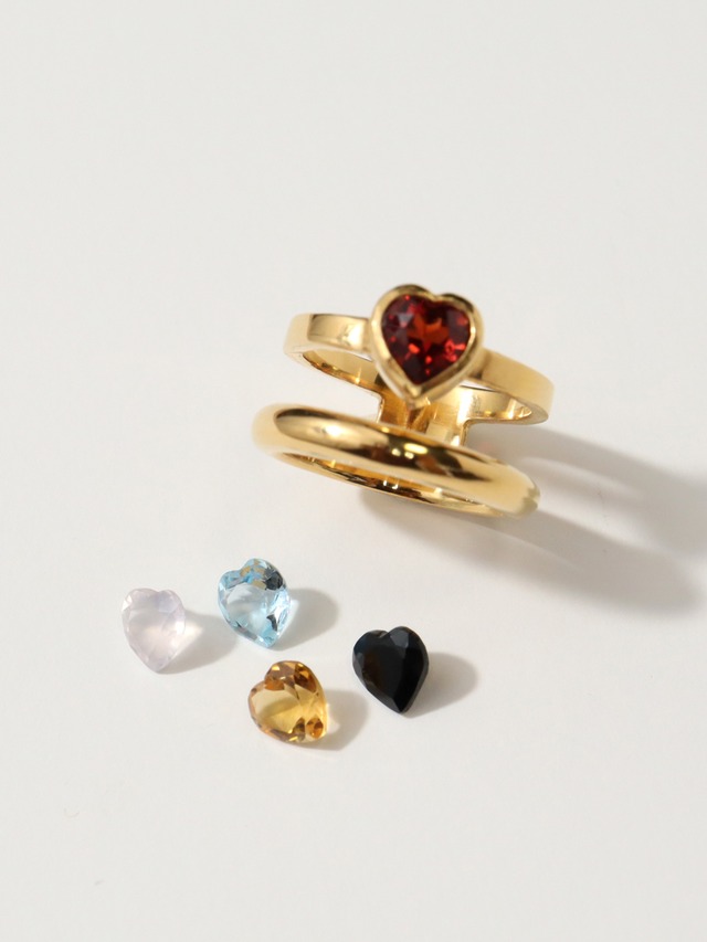 Heart Shape Stone Pinky Ring 【お好きな石をお選びください 】Silver / Gold