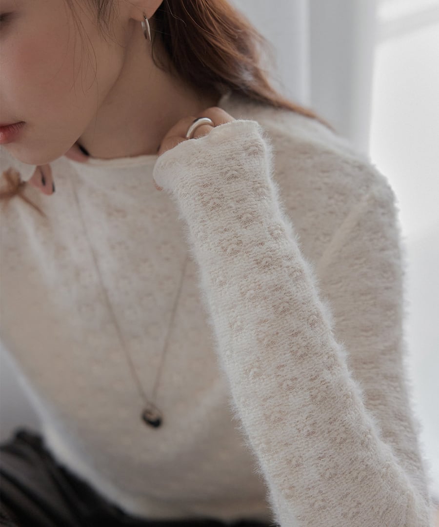 レースジャカードトップス【t-10868】