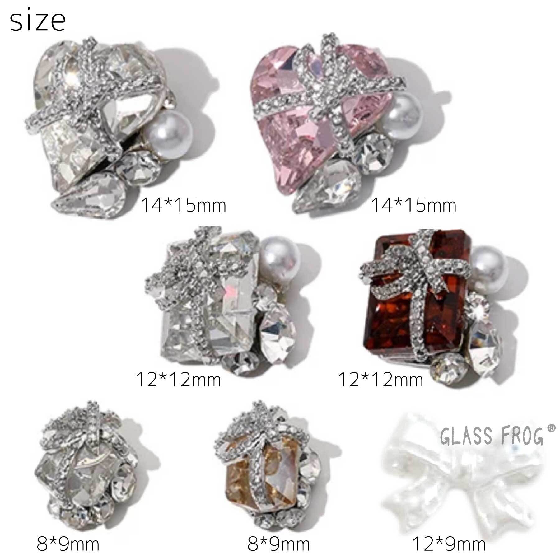 ネイルパーツ ジュエリーパーツ リボン ハート クリスタル キラキラ