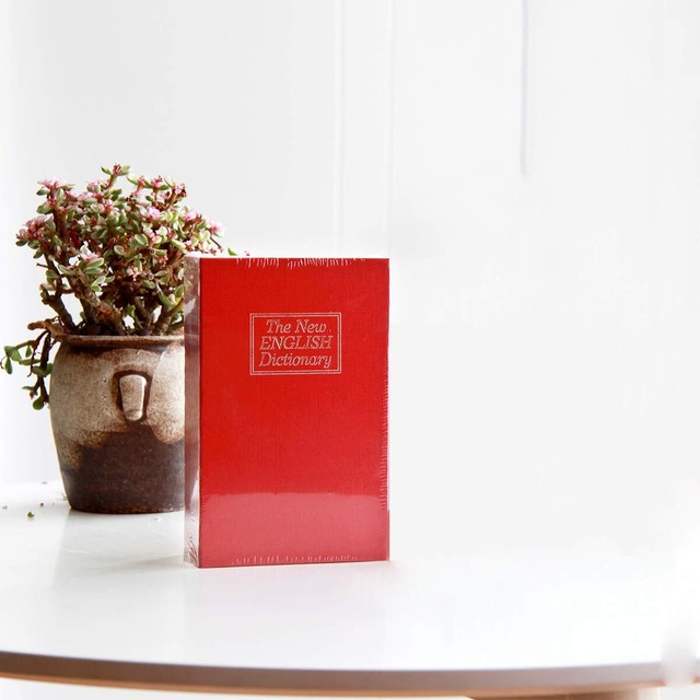 Lysmics 本型金庫 セーフティーボックスロック 隠し金庫 (レッド, S)