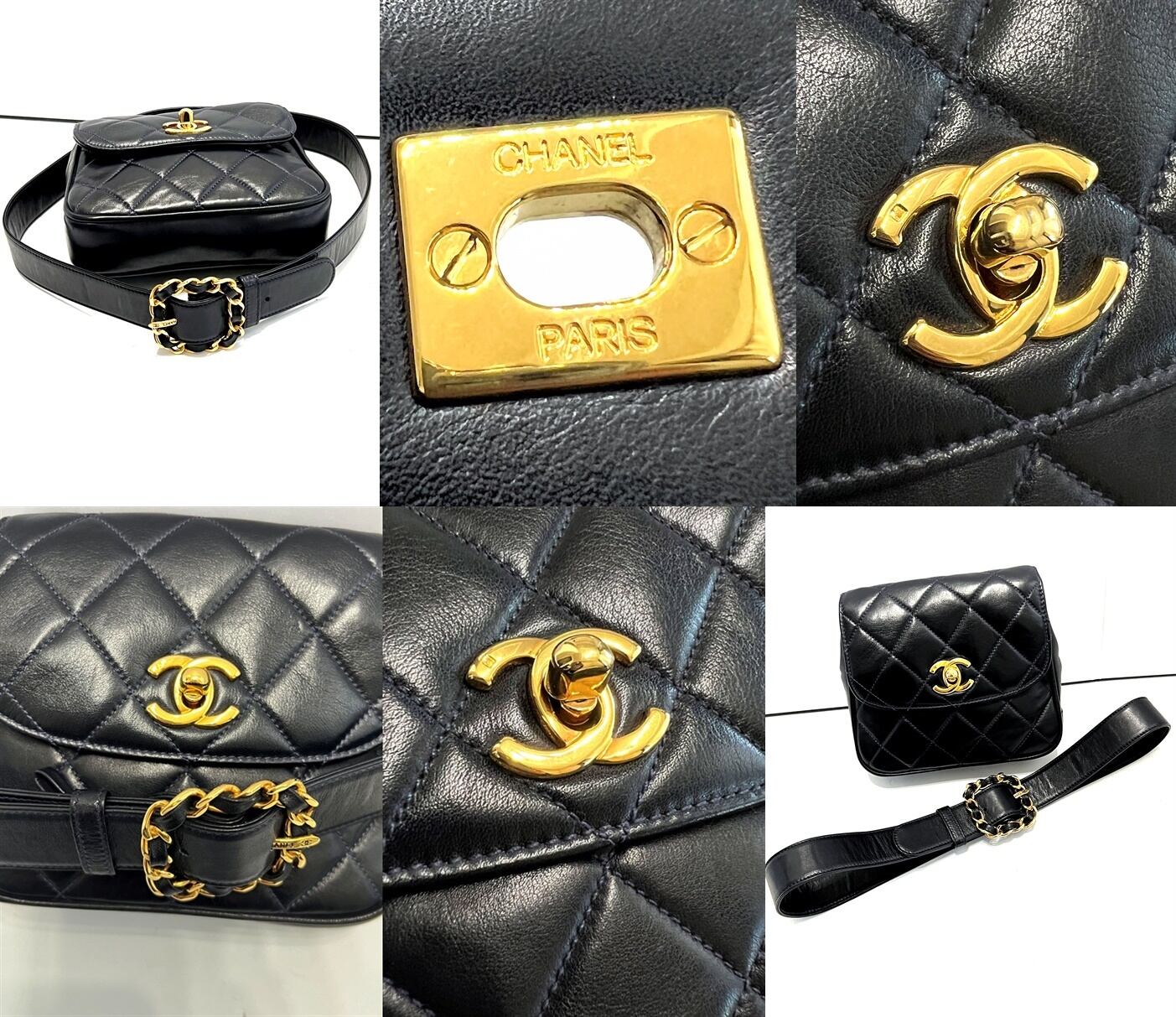 CHANEL ヴィンテージ シャネル ミニ マトラッセ ウエストバッグ クロス