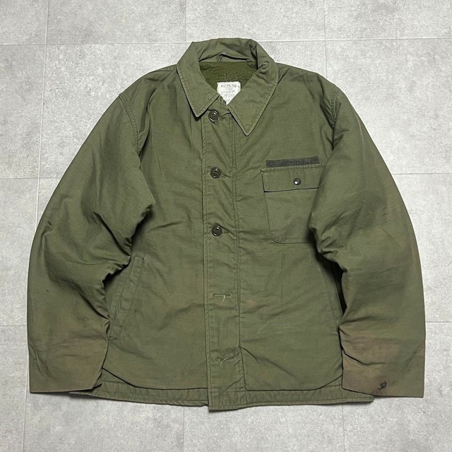 US NAVY アメリカ軍　A2 デッキジャケット　ステンシル入り　80s 米軍