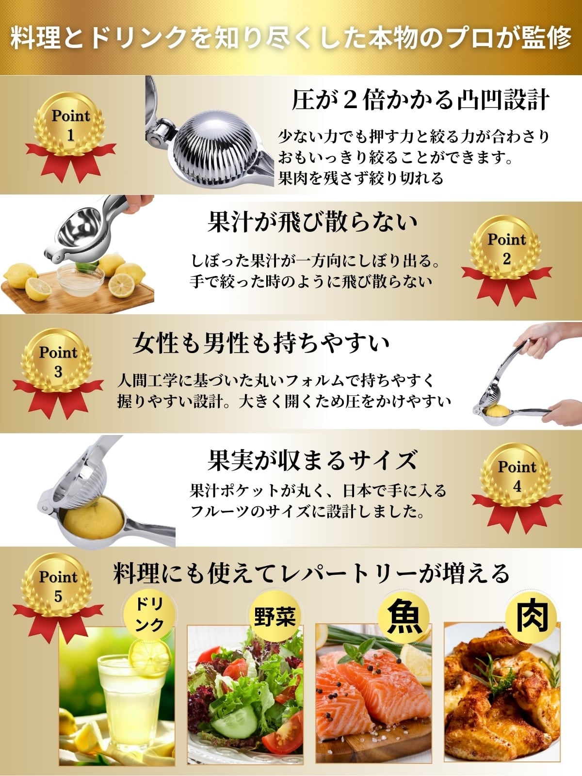 ハンドジューサー レモン 絞り器 果汁 グレープフルーツ ステンレス 果物