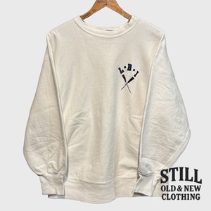 1980's CHAMPION REVERSE WEAVE L.B.I WHITE 【サイズ表記 L】1980年代  チャンピオン リバースウィーヴ  【LBI 刺繍】 ホワイトボディ プリントトリコタグ