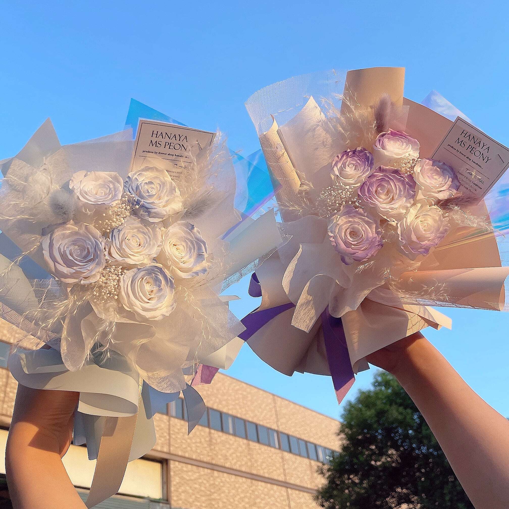 Preserved flowr ribon wanghong bouquet.♥