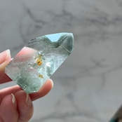 グリーンファントムポイント1*ファントムクォーツ*天然石インテリア*置き物