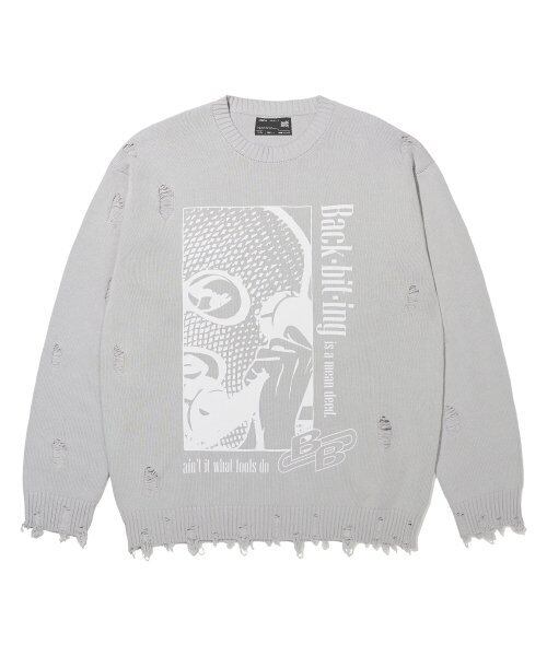 ☆ENHYPEN ニキ 着用！！【BROWNBREATH】BB DAMAGED KNIT SWEATER