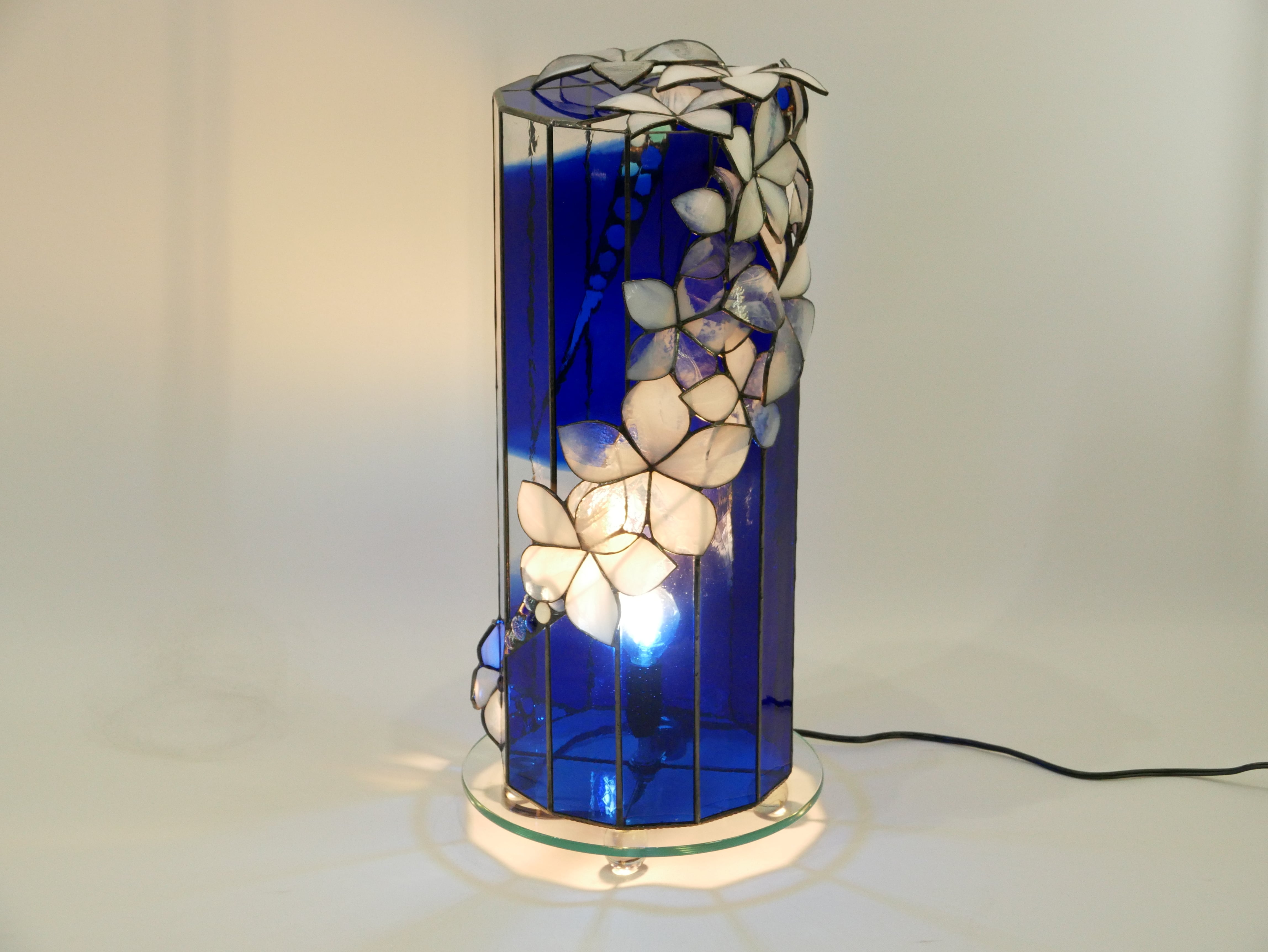 ステンドグラス】プルメリア スタンドランプ オリジナルデザイン 一点